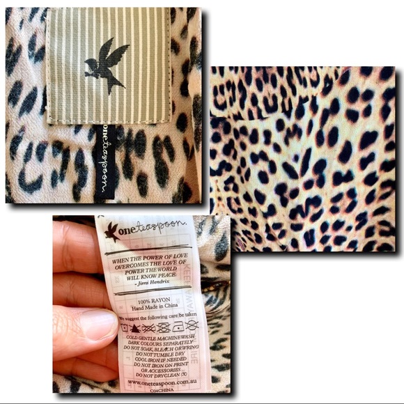 One Teaspoon Tiger Moth Leopard Print Tunic Dress - Picture 8 of 8